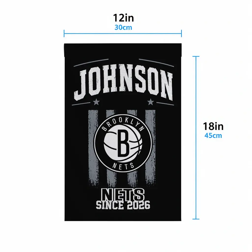 Brooklyn Nets Garden Flag Personalized Distressed Stripes Black High Quality Brooklyn Nets Garden Flag Personalized Distressed Stripes Black High Quality