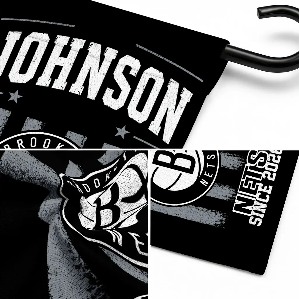 Brooklyn Nets Garden Flag Personalized Distressed Stripes Black Latest Model Brooklyn Nets Garden Flag Personalized Distressed Stripes Black Latest Model