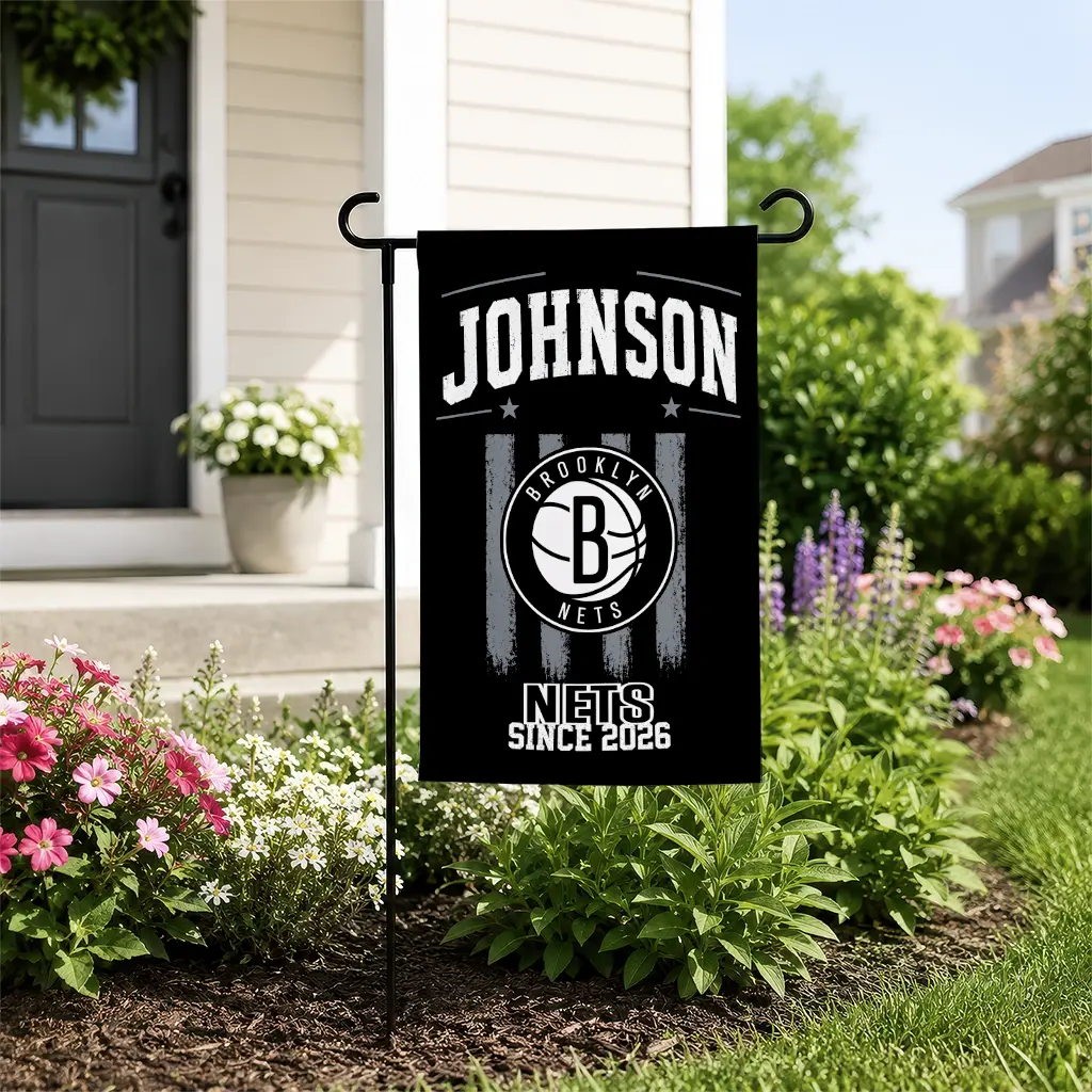 Brooklyn Nets Garden Flag Personalized Distressed Stripes Black New Arrival Brooklyn Nets Garden Flag Personalized Distressed Stripes Black New Arrival