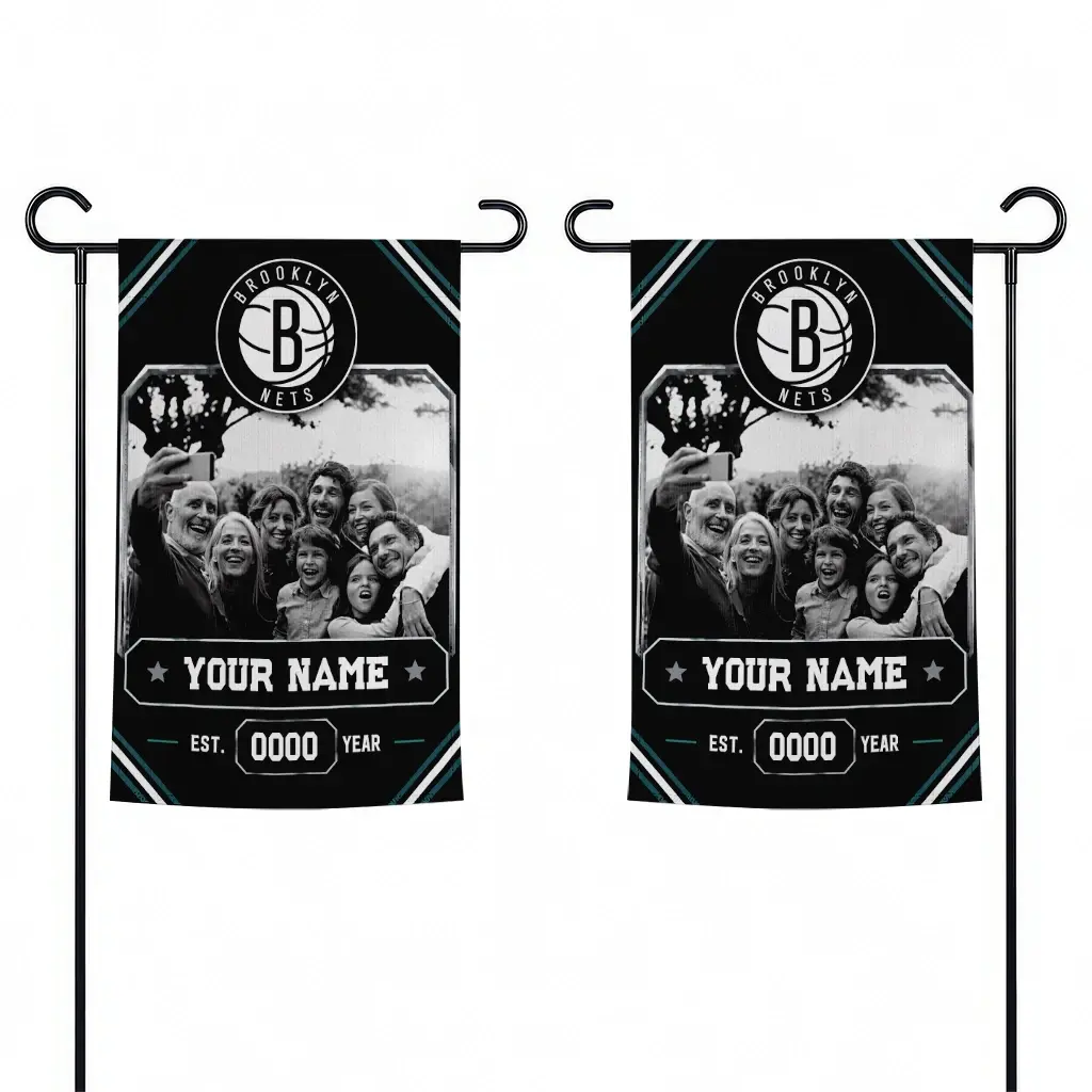 Brooklyn Nets Garden Flag Personalized Photo Frame Black Fashion Forward Brooklyn Nets Garden Flag Personalized Photo Frame Black Fashion Forward