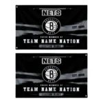 Brooklyn Nets House Flag Custom Brushed Streaks Black Best Selling