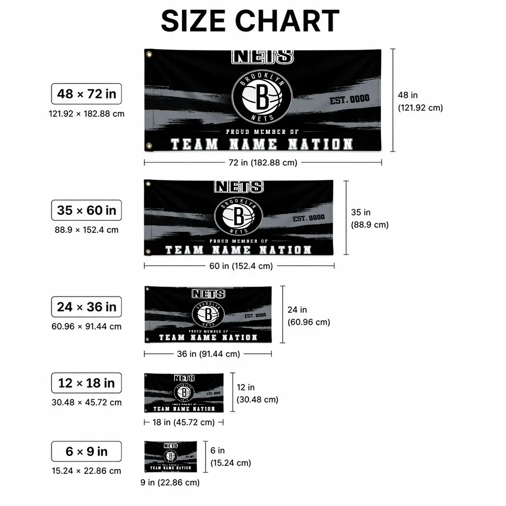 Brooklyn Nets House Flag Custom Brushed Streaks Black High Quality Brooklyn Nets House Flag Custom Brushed Streaks Black High Quality