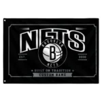 Brooklyn Nets House Flag Custom Ornate Border Black Best Selling