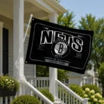 Brooklyn Nets House Flag Custom Ornate Border Black Best Selling