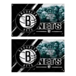 Brooklyn Nets House Flag Customized Diagonal Stripes Black Best Selling