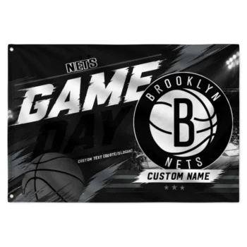 Brooklyn Nets House Flag Customized Energy Brushstrokes Black Best Selling