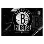 Brooklyn Nets House Flag Personalized Speed Slashes Black Best Selling