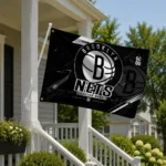 Brooklyn Nets House Flag Personalized Speed Slashes Black Best Selling