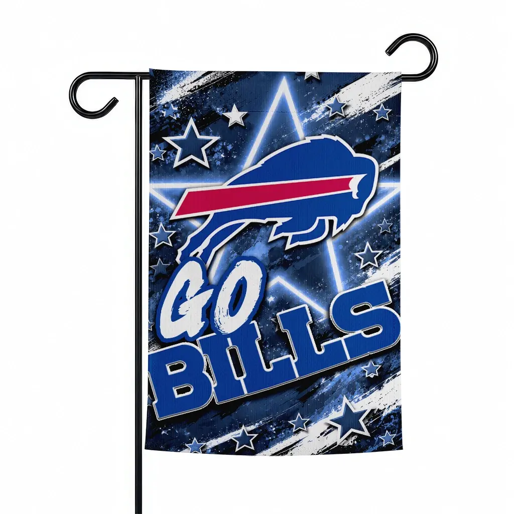 Buffalo Bills Garden Flag Custom Glowing Star Blue Best Selling Buffalo Bills Garden Flag Custom Glowing Star Blue Best Selling