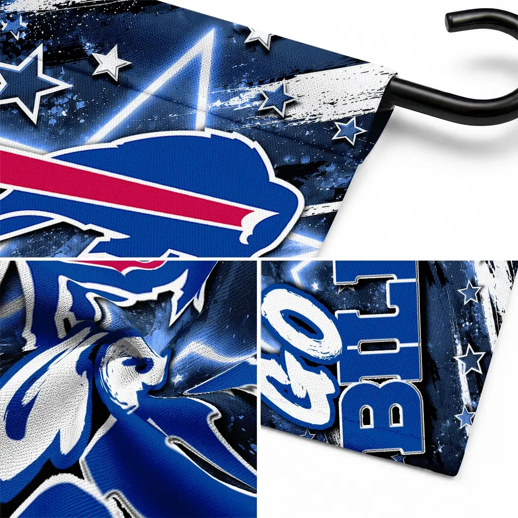 Buffalo Bills Garden Flag Custom Glowing Star Blue Latest Model Buffalo Bills Garden Flag Custom Glowing Star Blue Latest Model