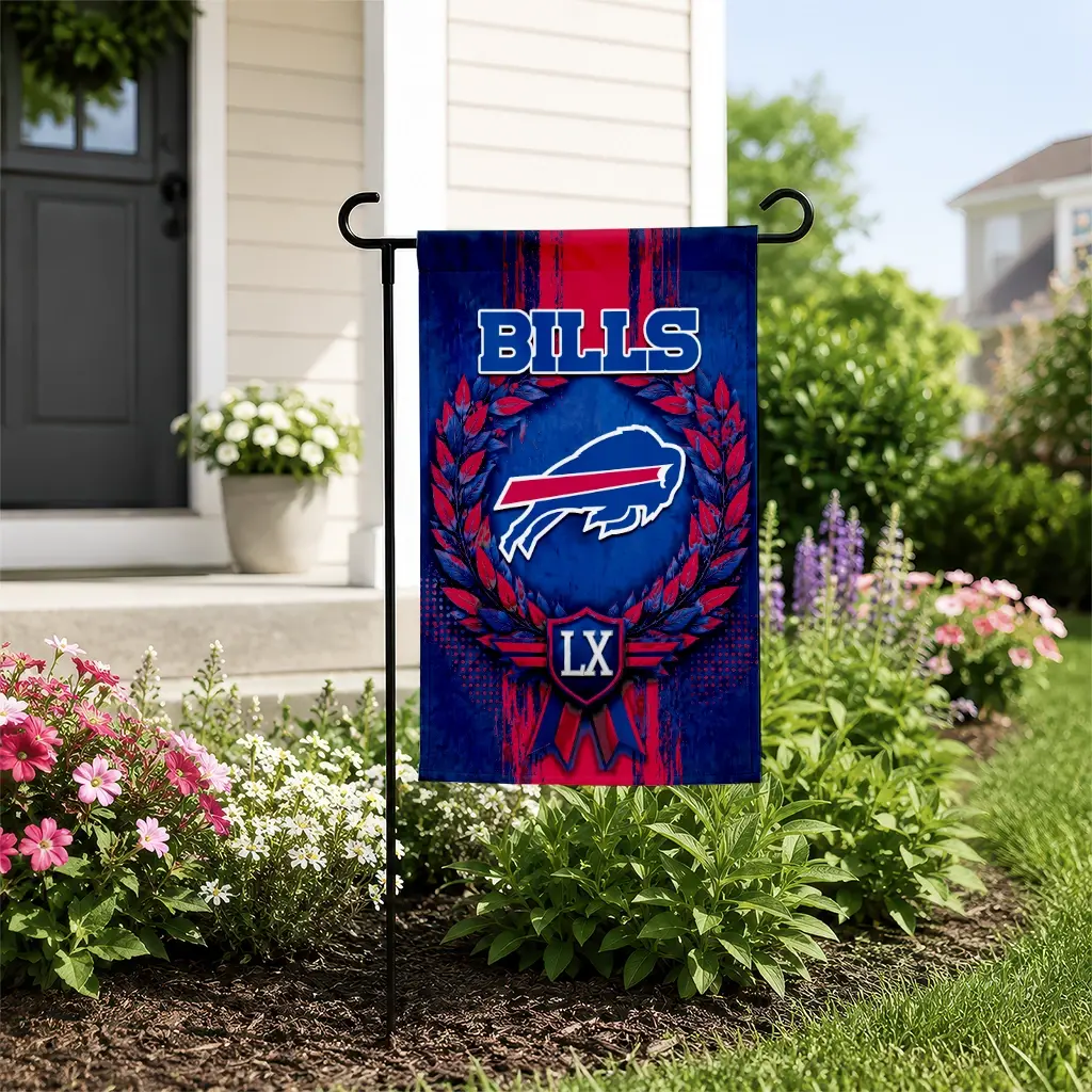 Buffalo Bills Garden Flag Customized Laurel Wreath Blue New Arrival Buffalo Bills Garden Flag Customized Laurel Wreath Blue New Arrival