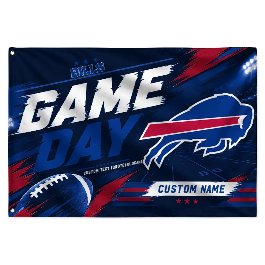 Buffalo Bills House Flag Custom Action Streaks Blue Best Selling Buffalo Bills House Flag Custom Action Streaks Blue Best Selling