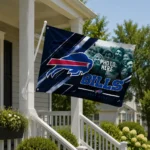 Buffalo Bills House Flag Custom Diagonal Stripes Blue Best Selling