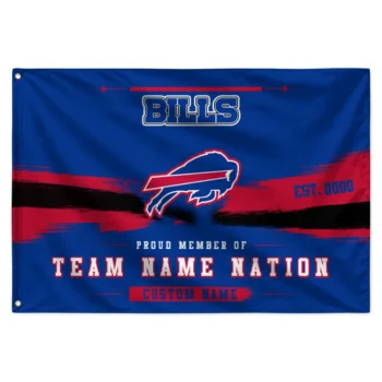 Buffalo Bills House Flag Personalized Brushed Streaks Blue Best Selling