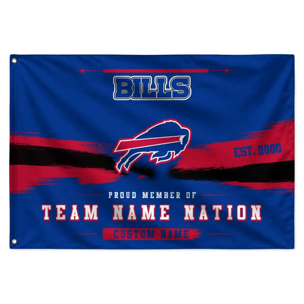 Buffalo Bills House Flag Personalized Brushed Streaks Blue Best Selling Buffalo Bills House Flag Personalized Brushed Streaks Blue Best Selling