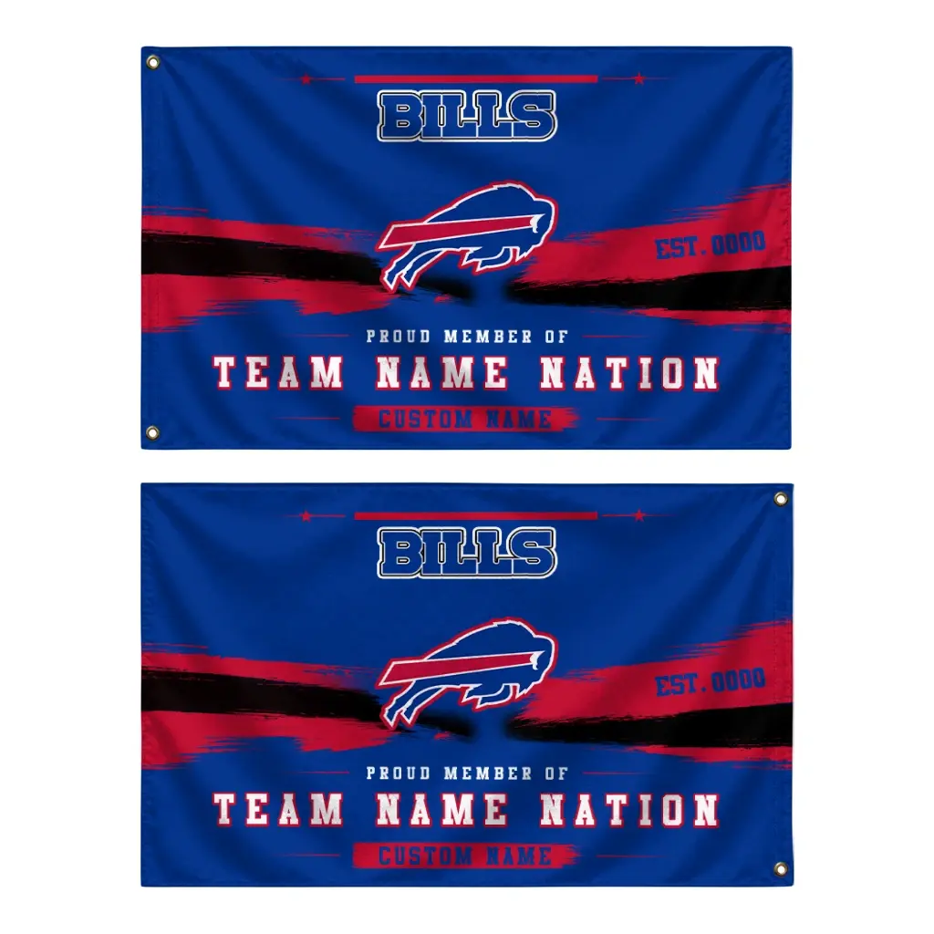 Buffalo Bills House Flag Personalized Brushed Streaks Blue Fashion Forward Buffalo Bills House Flag Personalized Brushed Streaks Blue Fashion Forward