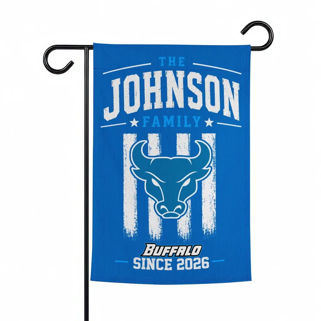 Buffalo Bulls Garden Flag Custom Distressed Stripes Royal Blue Best Selling Buffalo Bulls Garden Flag Custom Distressed Stripes Royal Blue Best Selling