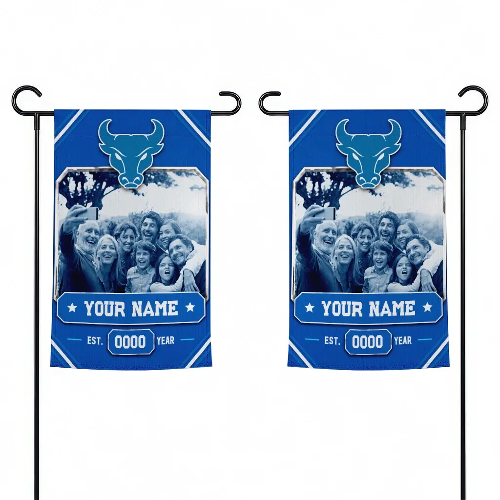 Buffalo Bulls Garden Flag Custom Photo Frame Royal Blue Fashion Forward Buffalo Bulls Garden Flag Custom Photo Frame Royal Blue Fashion Forward