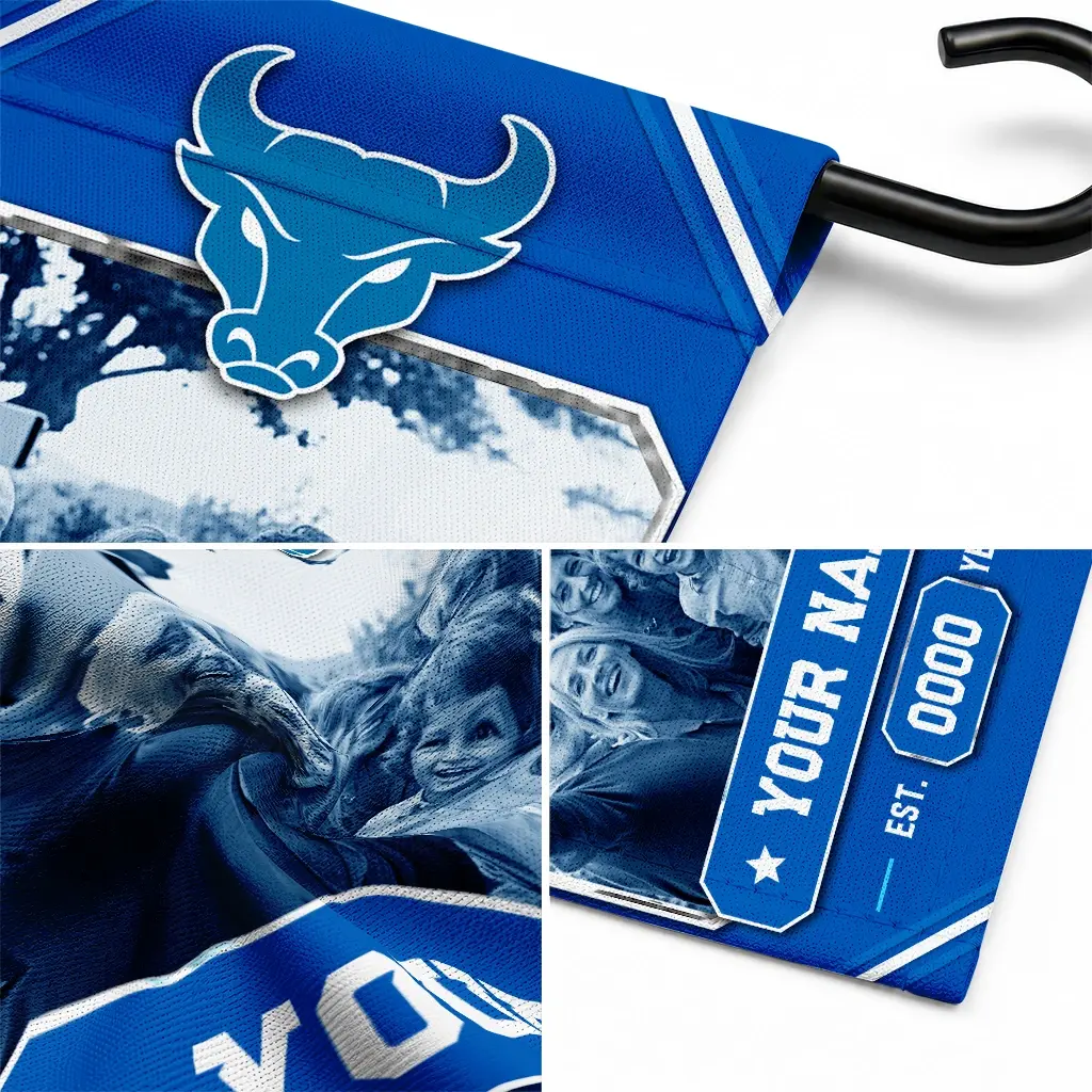 Buffalo Bulls Garden Flag Custom Photo Frame Royal Blue Latest Model Buffalo Bulls Garden Flag Custom Photo Frame Royal Blue Latest Model