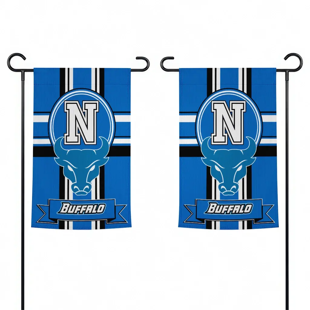 Buffalo Bulls Garden Flag Customized Circle Medallion Royal Blue Fashion Forward Buffalo Bulls Garden Flag Customized Circle Medallion Royal Blue Fashion Forward