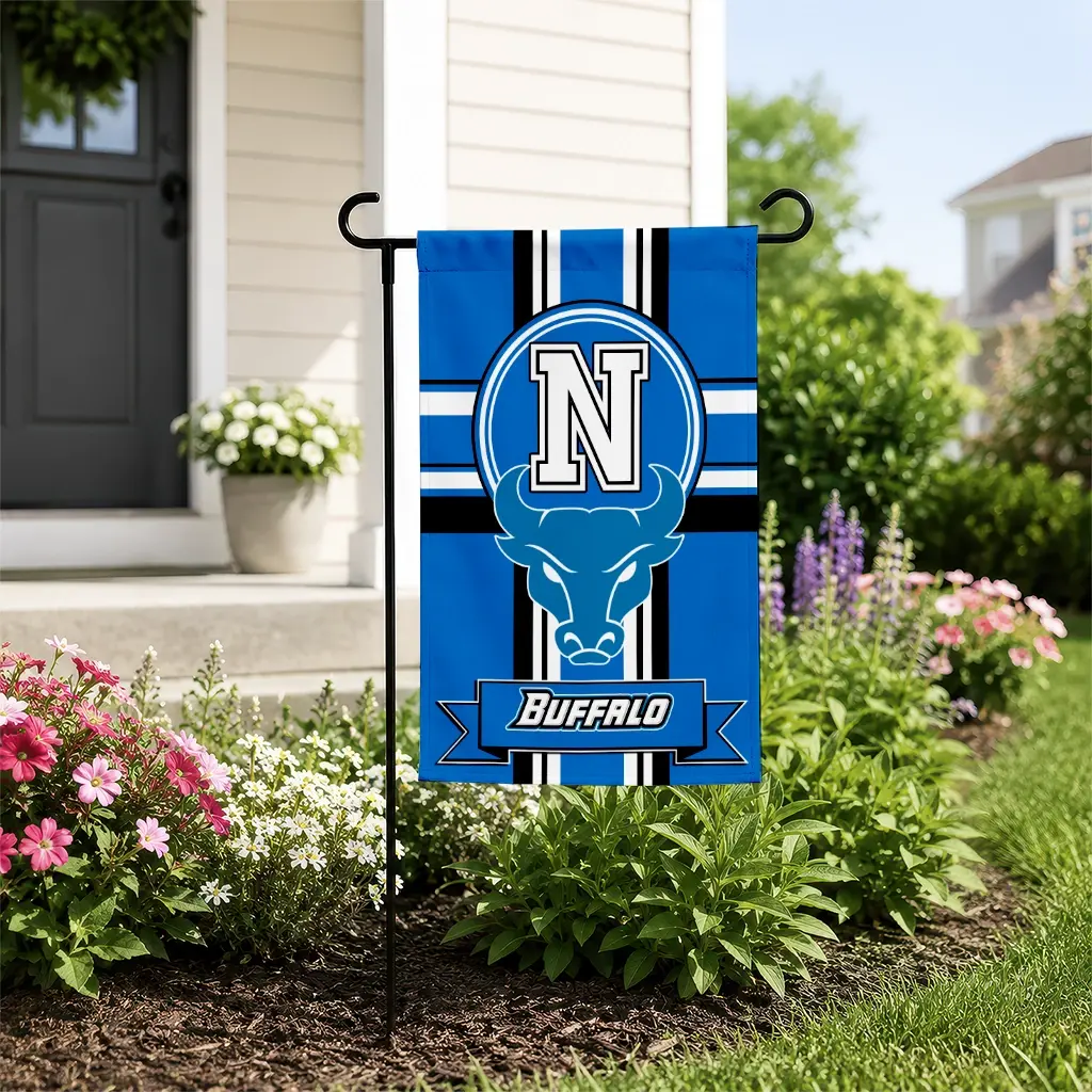 Buffalo Bulls Garden Flag Customized Circle Medallion Royal Blue New Arrival Buffalo Bulls Garden Flag Customized Circle Medallion Royal Blue New Arrival