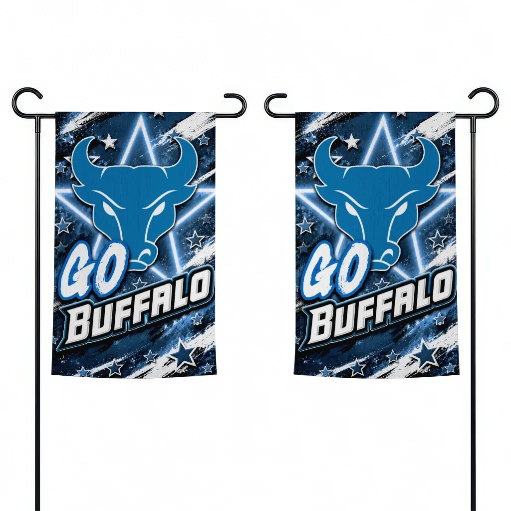 Buffalo Bulls Garden Flag Personalized Glowing Star Royal Blue Fashion Forward Buffalo Bulls Garden Flag Personalized Glowing Star Royal Blue Fashion Forward