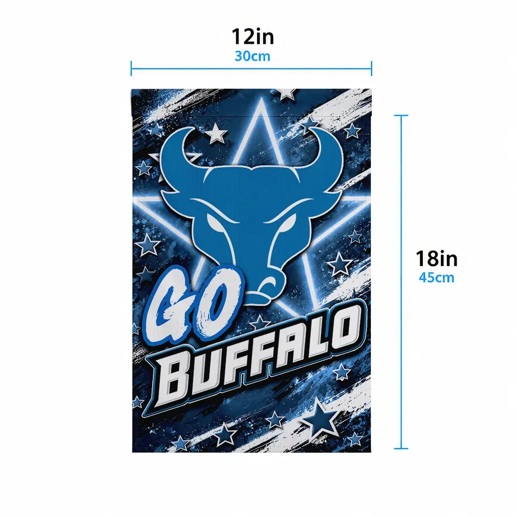 Buffalo Bulls Garden Flag Personalized Glowing Star Royal Blue High Quality Buffalo Bulls Garden Flag Personalized Glowing Star Royal Blue High Quality