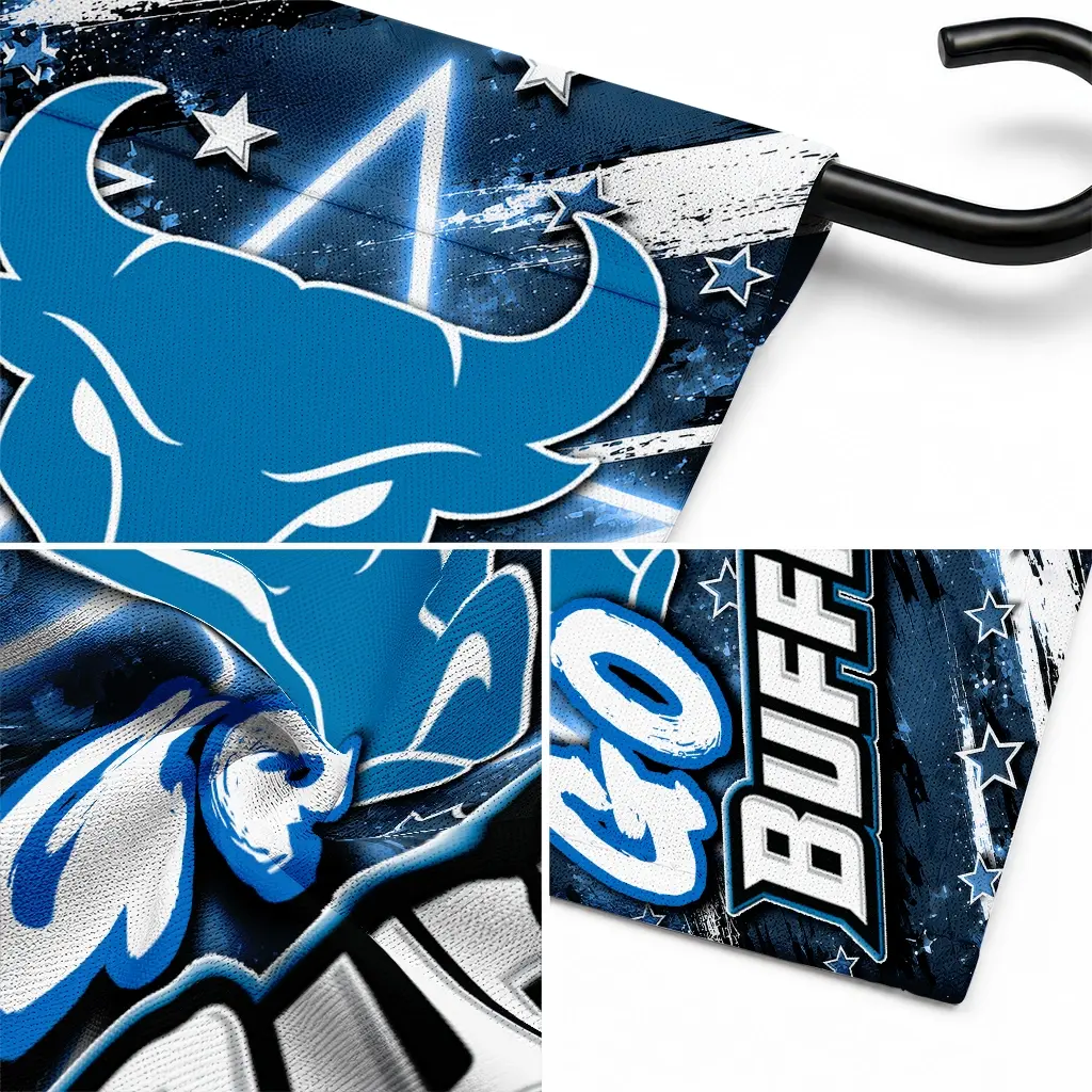 Buffalo Bulls Garden Flag Personalized Glowing Star Royal Blue Latest Model Buffalo Bulls Garden Flag Personalized Glowing Star Royal Blue Latest Model