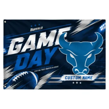 Buffalo Bulls House Flag Personalized Action Streaks Royal Blue Best Selling