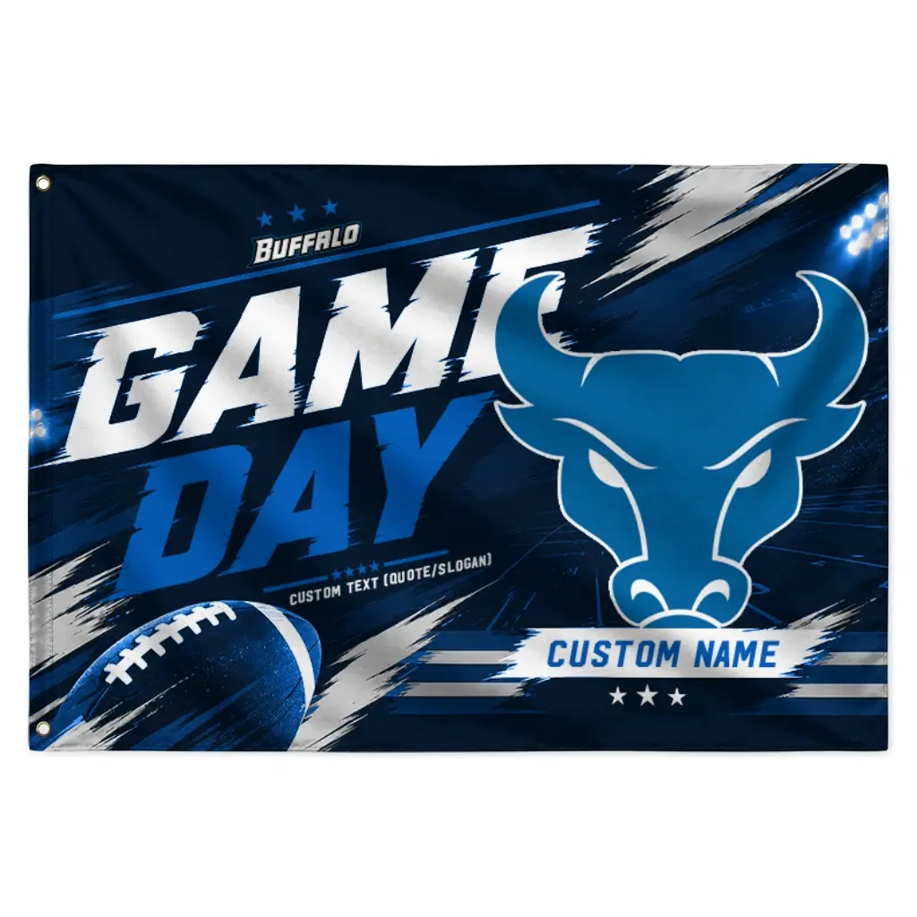 Buffalo Bulls House Flag Personalized Action Streaks Royal Blue Best Selling Buffalo Bulls House Flag Personalized Action Streaks Royal Blue Best Selling