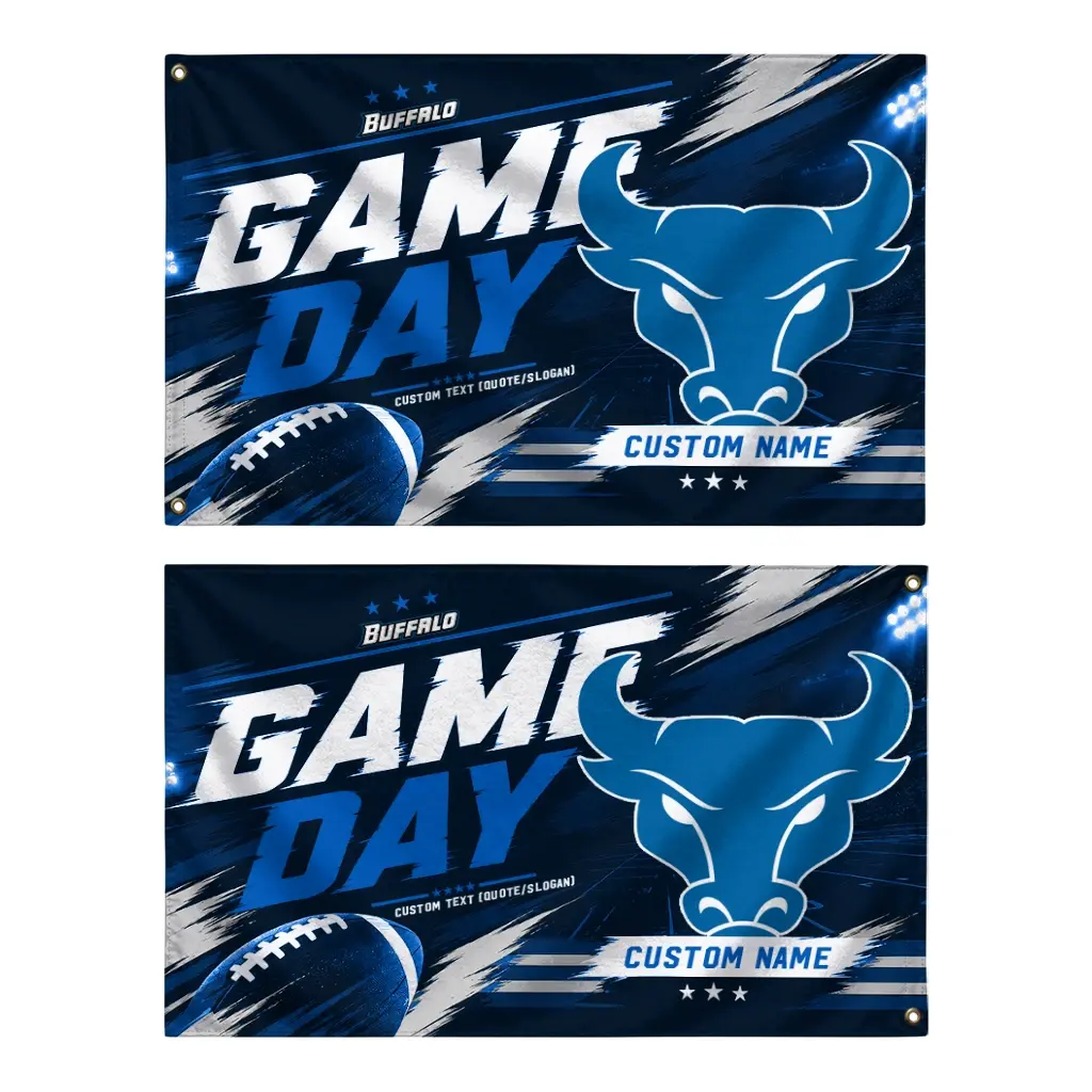 Buffalo Bulls House Flag Personalized Action Streaks Royal Blue Fashion Forward Buffalo Bulls House Flag Personalized Action Streaks Royal Blue Fashion Forward