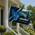 Buffalo Bulls House Flag Personalized Diagonal Stripes Royal Blue Best Selling