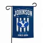 Byu Cougars Garden Flag Personalized Distressed Stripes Blue Best Selling