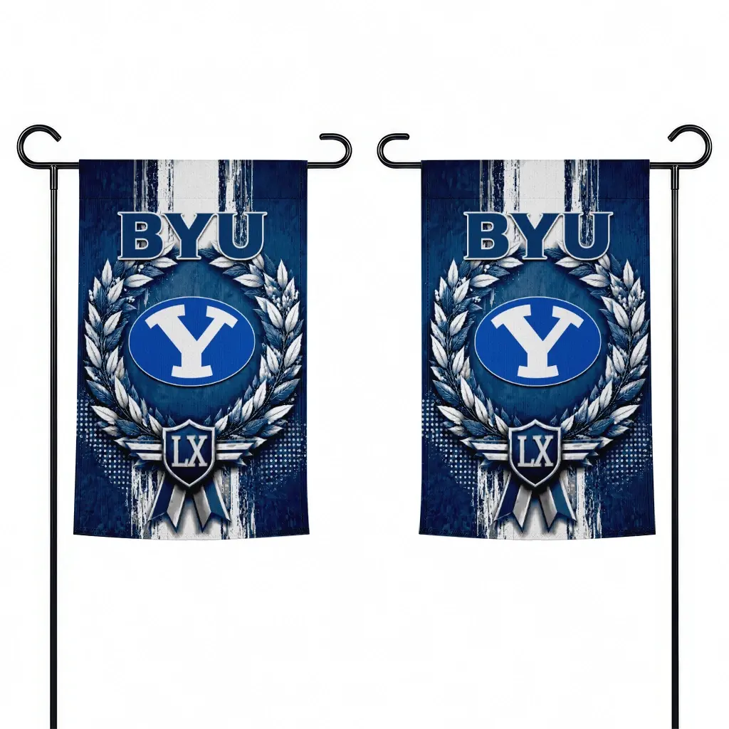 Byu Cougars Garden Flag Personalized Laurel Wreath Blue Fashion Forward Byu Cougars Garden Flag Personalized Laurel Wreath Blue Fashion Forward