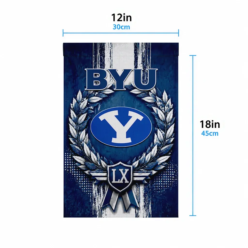 Byu Cougars Garden Flag Personalized Laurel Wreath Blue High Quality Byu Cougars Garden Flag Personalized Laurel Wreath Blue High Quality