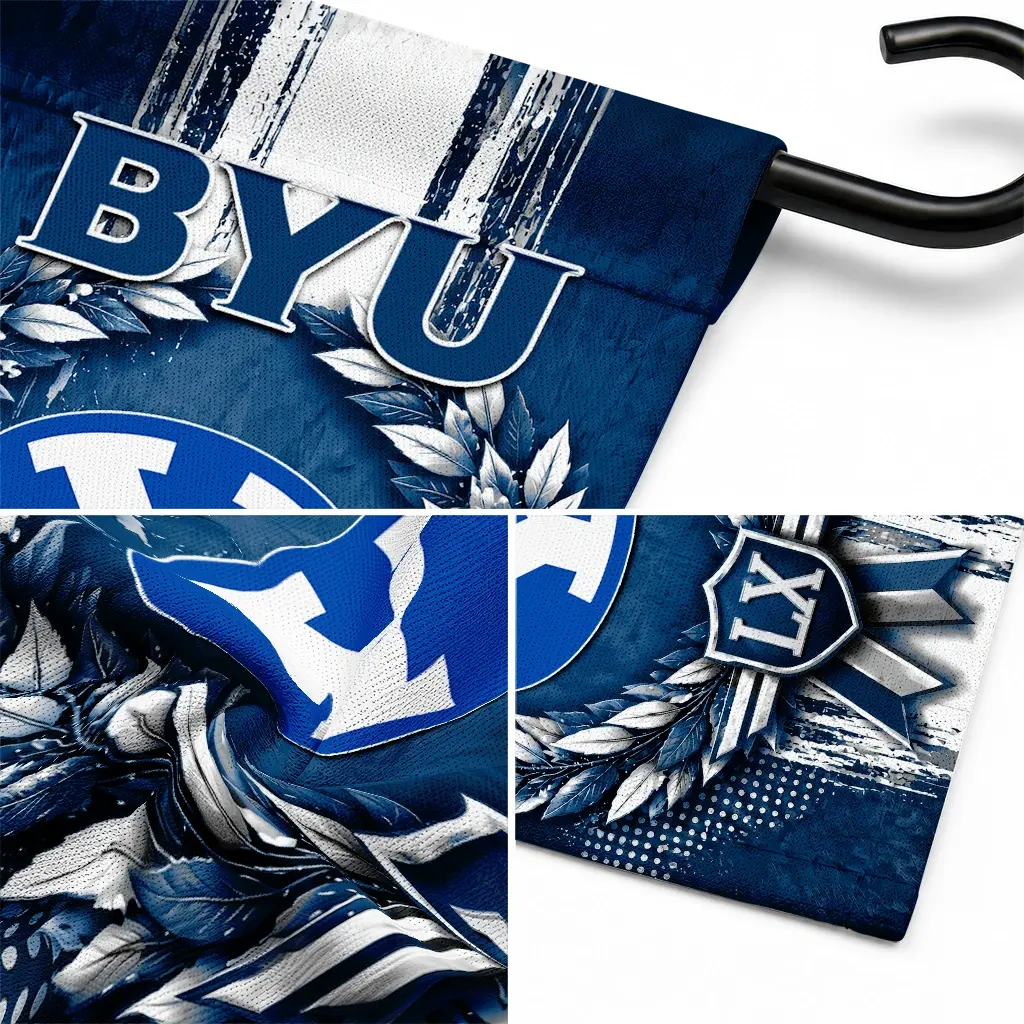 Byu Cougars Garden Flag Personalized Laurel Wreath Blue Latest Model Byu Cougars Garden Flag Personalized Laurel Wreath Blue Latest Model