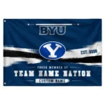 Byu Cougars House Flag Custom Brushed Streaks Blue Best Selling