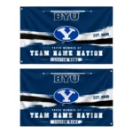 Byu Cougars House Flag Custom Brushed Streaks Blue Best Selling