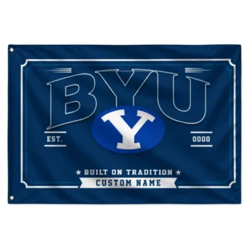 Byu Cougars House Flag Custom Ornate Border Blue Best Selling