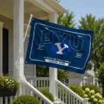 Byu Cougars House Flag Custom Ornate Border Blue Best Selling