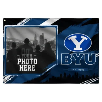Byu Cougars House Flag Personalized Framed Photo Blue Black Best Selling