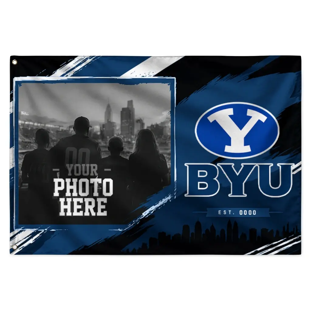 Byu Cougars House Flag Personalized Framed Photo Blue Black Best Selling Byu Cougars House Flag Personalized Framed Photo Blue Black Best Selling