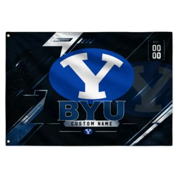 Byu Cougars House Flag Personalized Speed Slashes Blue Best Selling
