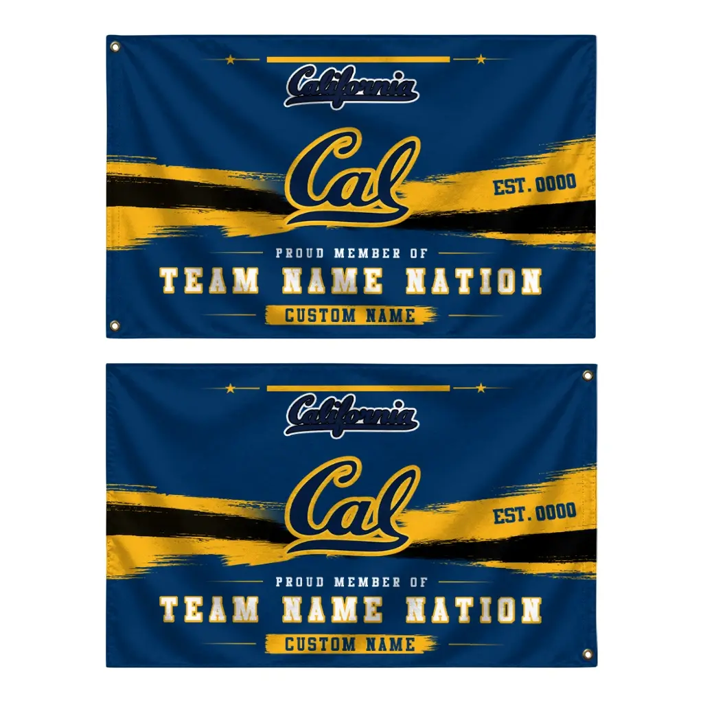 California Golden Bears House Flag Customized Brushed Streaks Blue Fashion Forward California Golden Bears House Flag Customized Brushed Streaks Blue Fashion Forward