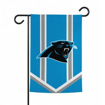 Carolina Panthers Garden Flag Custom Chevron Stripes Blue Best Selling