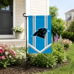 Carolina Panthers Garden Flag Custom Chevron Stripes Blue Best Selling