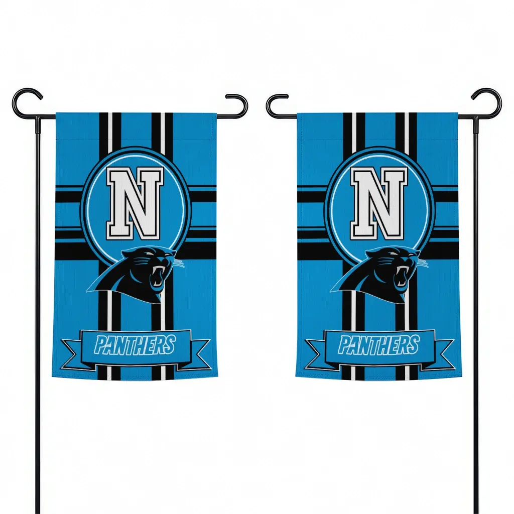 Carolina Panthers Garden Flag Custom Circle Medallion Blue Fashion Forward Carolina Panthers Garden Flag Custom Circle Medallion Blue Fashion Forward