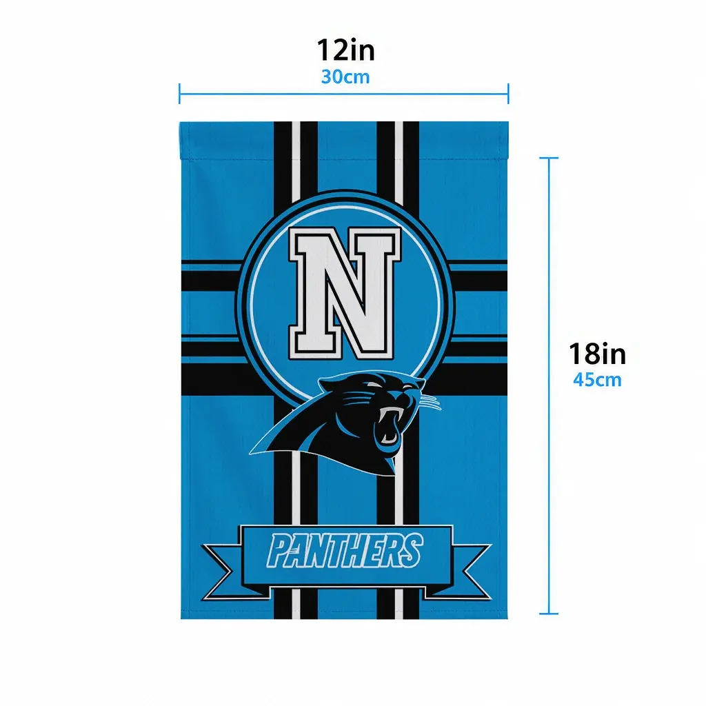 Carolina Panthers Garden Flag Custom Circle Medallion Blue High Quality Carolina Panthers Garden Flag Custom Circle Medallion Blue High Quality