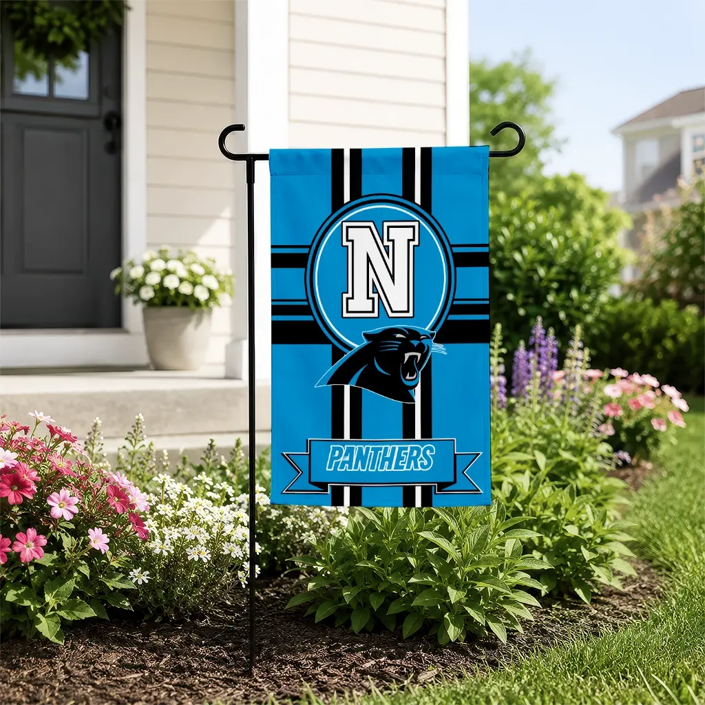 Carolina Panthers Garden Flag Custom Circle Medallion Blue New Arrival Carolina Panthers Garden Flag Custom Circle Medallion Blue New Arrival