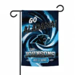Carolina Panthers Garden Flag Customized Swirl Vortex Blue Best Selling